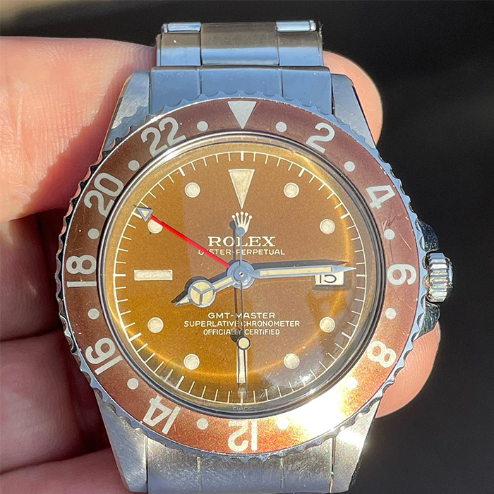 ROLEX GMT Ref.1675 Tropical Gilt Chapter Ring